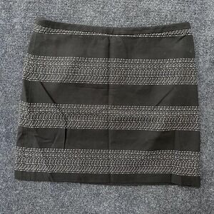 LOFT Skirt Womens 10 Black White Striped Mini‎ Pencil Office Career Dressy Chic